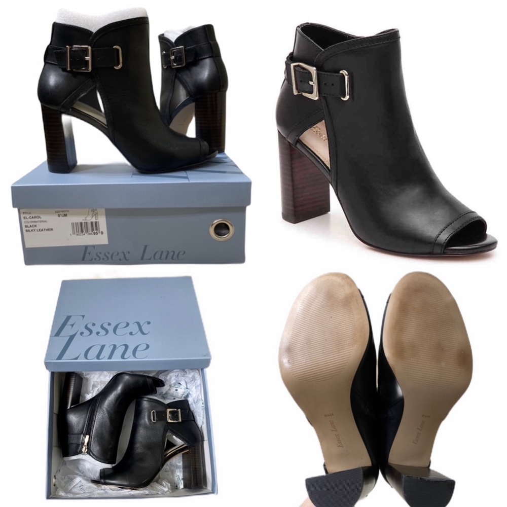 🔥IN BOX / NWT🔥Real Leather Peep-toe Booties